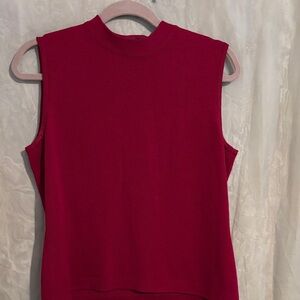 St. John Vibrant Red Sleeveless Tank Top